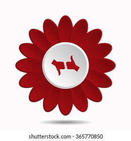 thumb up positive symbol icon, vector illustration. Modern design. Flat design style