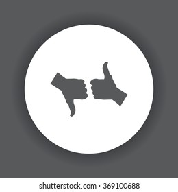 thumb up positive symbol icon, vector illustration. Modern design. Flat design style