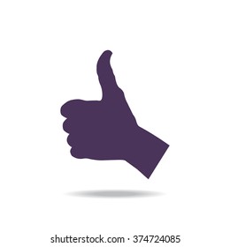 thumb up positive symbol. icon. vector. Flat design style.