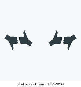 thumb up positive symbol. icon. vector. Flat design style.