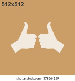 thumb up positive symbol. icon. vector. Flat design style.