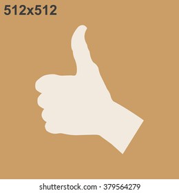 thumb up positive symbol. icon. vector. Flat design style.