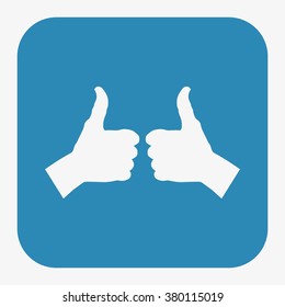 thumb up positive symbol. icon. vector. Flat design style.