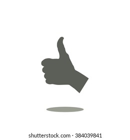 thumb up positive symbol. icon. vector. Flat design style.