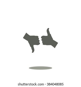 thumb up positive symbol. icon. vector. Flat design style.