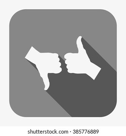 thumb up positive symbol. icon. vector. Flat design style.