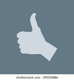 thumb up positive symbol. icon. vector. Flat design style.