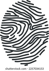 Thumb print icon. Black line fingerprint symbol