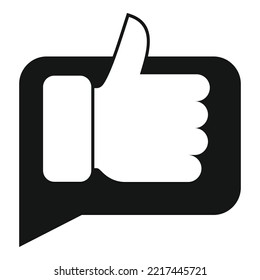 Thumb up product evaluation icon simple vector. Star feedback. Online customer
