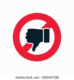 Thumb and prohibition sign illustration