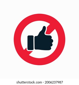 Thumb and prohibition sign illustration