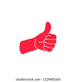 The thumb is raised up. Vector illustration. EPS-10.