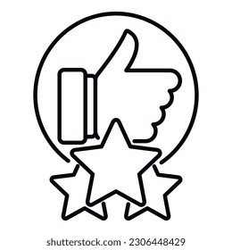 Thumb up ranking icon outline vector. Best star. Reward top