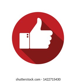 Thumb up red circle symbol vector