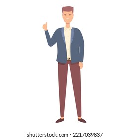 Thumb up report icon cartoon vector. Shop digital. Person check