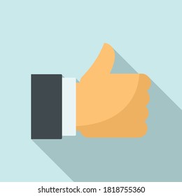 Sube el icono de la reputación. Ilustración plana del dedo arriba icono del vector de reputación para el diseño web