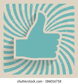 Thumb Up Retro Grunge Symbol Vector Illustration
