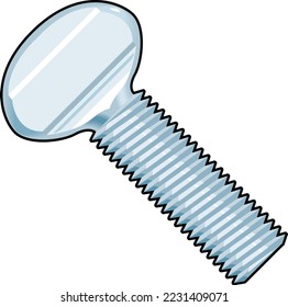 Thumb Screw Fastener Vector Illustration