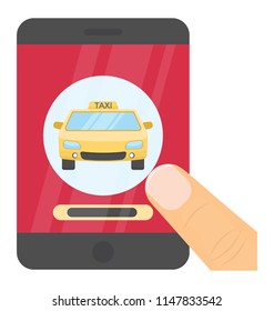 
Thumb scrolling through a mobile app to call the cab, making sense for e-hailing application 
