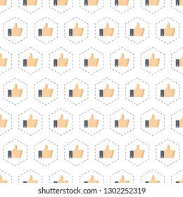 Thumb up seamless background for websites, web design, mobile app.