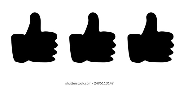Thumb up set icon, i like it, yes, good sign. Vector Illustration