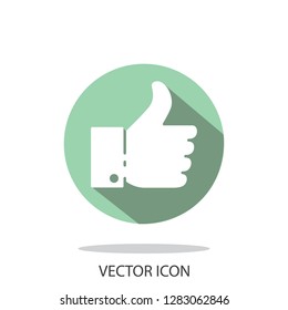 thumb up sign, line icon - vector illustration eps10