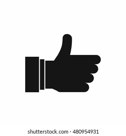 Thumb up sign in simple style isolated on white background vector illustration