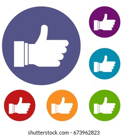 Thumb up sign in simple style isolated on white background vector illustration