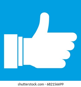 Thumb up sign in simple style isolated on white background vector illustration