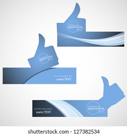 Thumb up signs on Vector Header