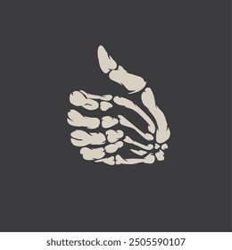 Thumb skull hand vector illustration