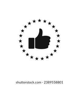 Thumb up and stars rating icon vector