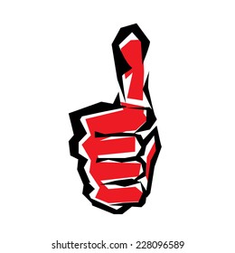 thumb up stylized vector symbol