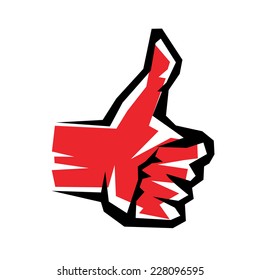 thumb up stylized vector symbol