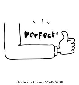 thumb up super hand drawn 