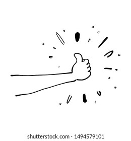 thumb up super hand drawn 