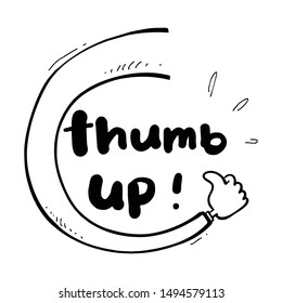 thumb up super hand drawn 