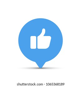 Thumb up symbol, finger up icon vector illustration. like.