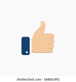 Thumb up symbol, finger up icon vector illustration. Like sign.