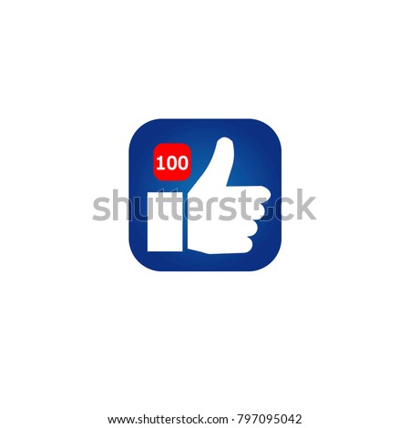 Thumb up symbol, finger up icon vector illustration. Facebooke like.