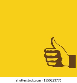 Thumb up symbol, finger up vector illustration. Like gesture hand.
