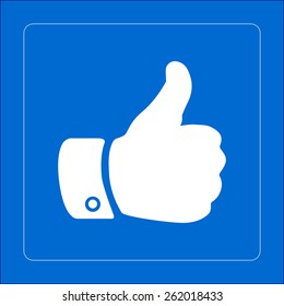 Thumb up symbol. Flat design style. 