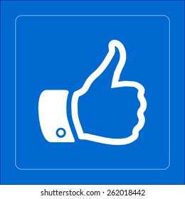 Thumb up symbol. Flat design style. 