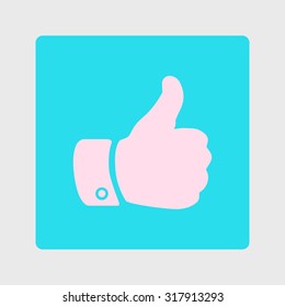 Thumb up symbol. Flat design style. 