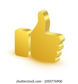 Thumb up symbol isolated on white background, vector illustration.