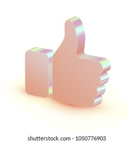 Thumb up symbol isolated on white background, vector illustration.