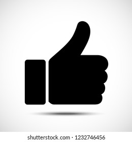 Thumb up symbol for your web site design. Like Icon in trendy flat style. Vector illustration.
