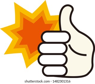 Thumb up symbol,finger up icon vector illustration. Like icon.