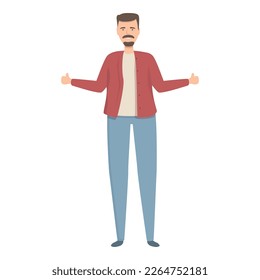 Thumb up trucker icon cartoon vector. Driver character. Worker delivery