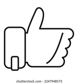 Thumb up trust icon outline vector. Rate star. Online quality